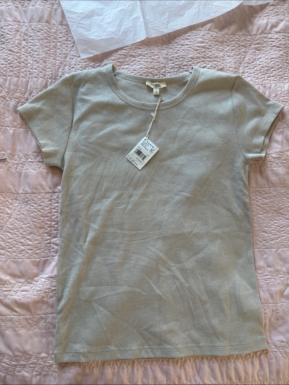 Splendid woman  Short Sleeve Rib Tee in beige